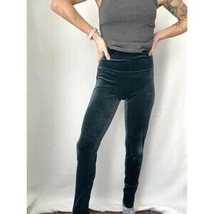 Spanx green Velvet High-Waisted Leggings size medium
